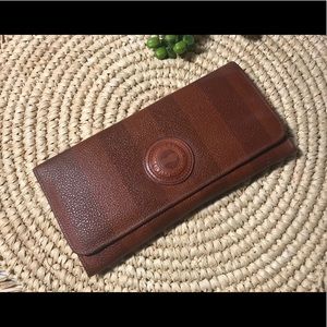 Vintage Perry Ellis America Brown Striped Wallet